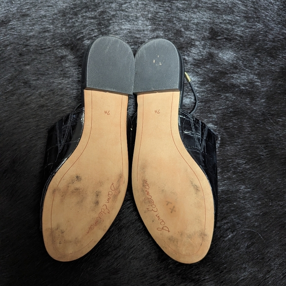 Sam Edelman 'Tia' Black Croc Embossed Lace Sandals (US W7.5) - Picture 11 of 11